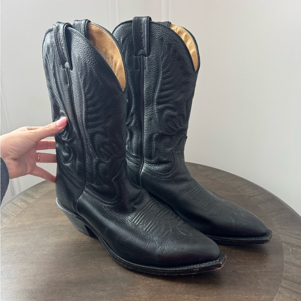 Boulet 1866 Black Leather Western Cowboy Boot - Men’s Size 9 - EUC - Picture 9 of 10